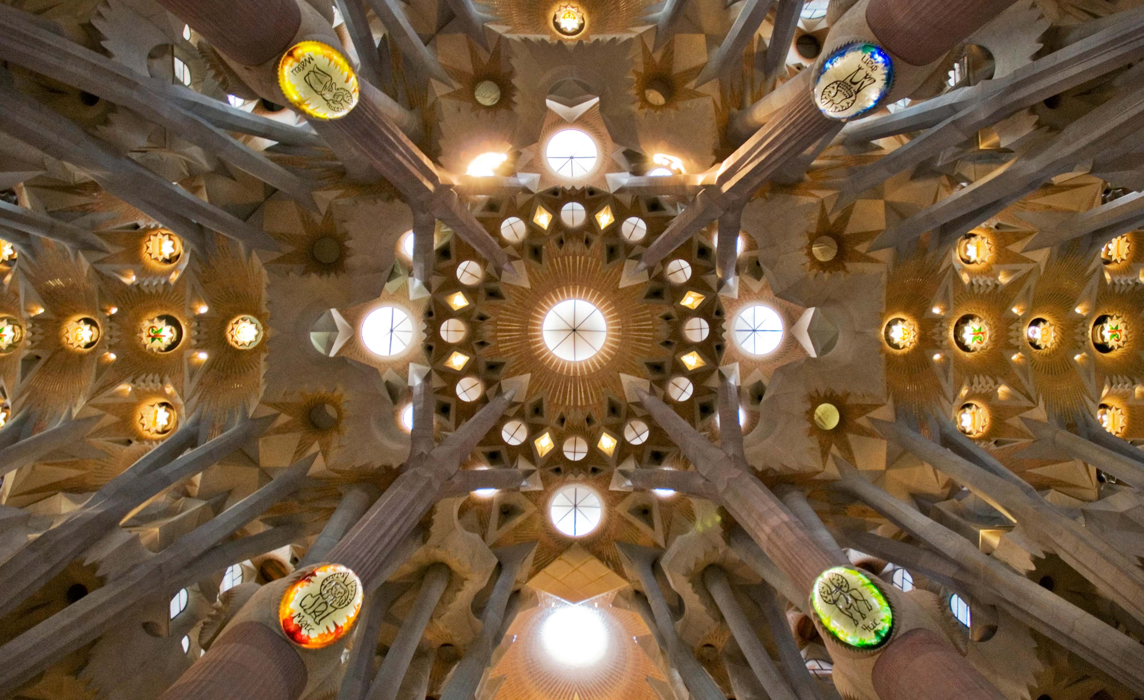 Vaulted ceilings inside the Sagrada Família